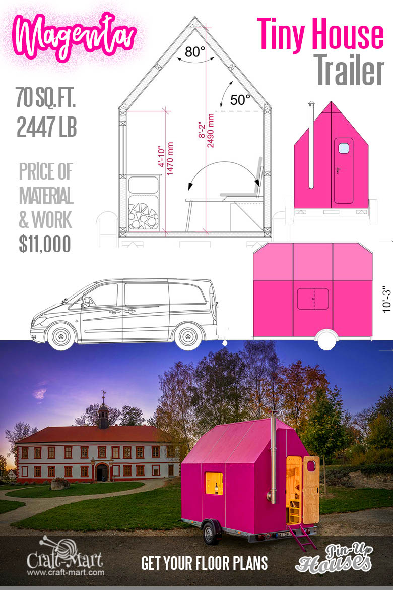 Magenta Tiny House Trailer