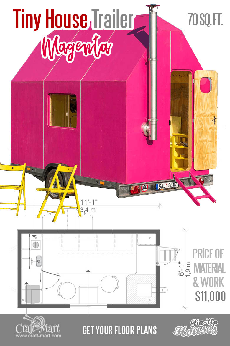 Magenta Tiny House Trailer