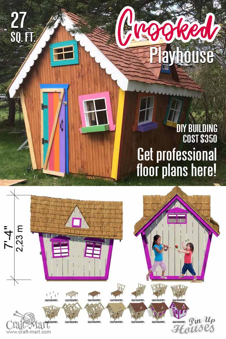 110 Crooked Playhouse Plans 2 Craft Mart