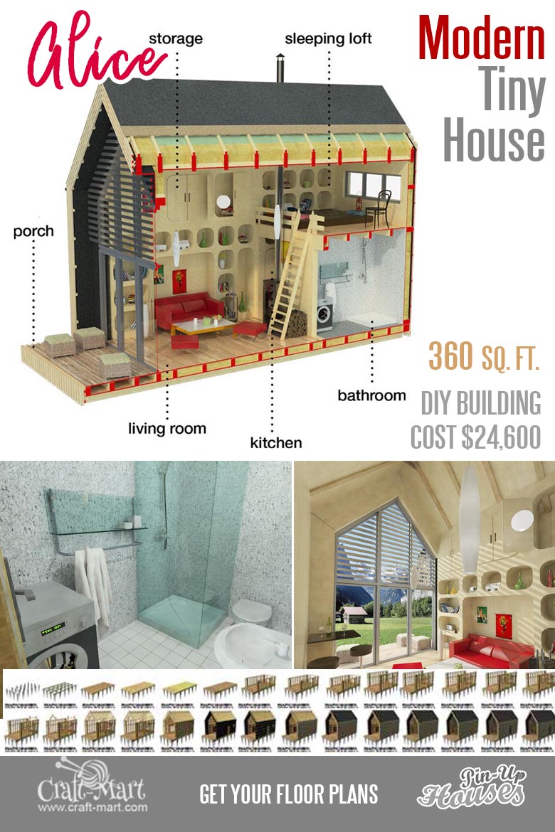 Affordable small house floor plans. The living room of this small house is simply stunning - high ceiling and huge glass opening bring a lot of light and air to the interior of the house.