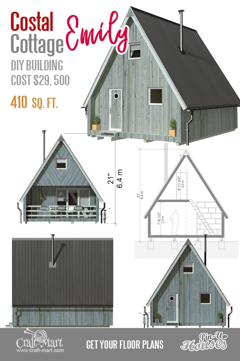 Coastal A-frame Cottage Floor Plans