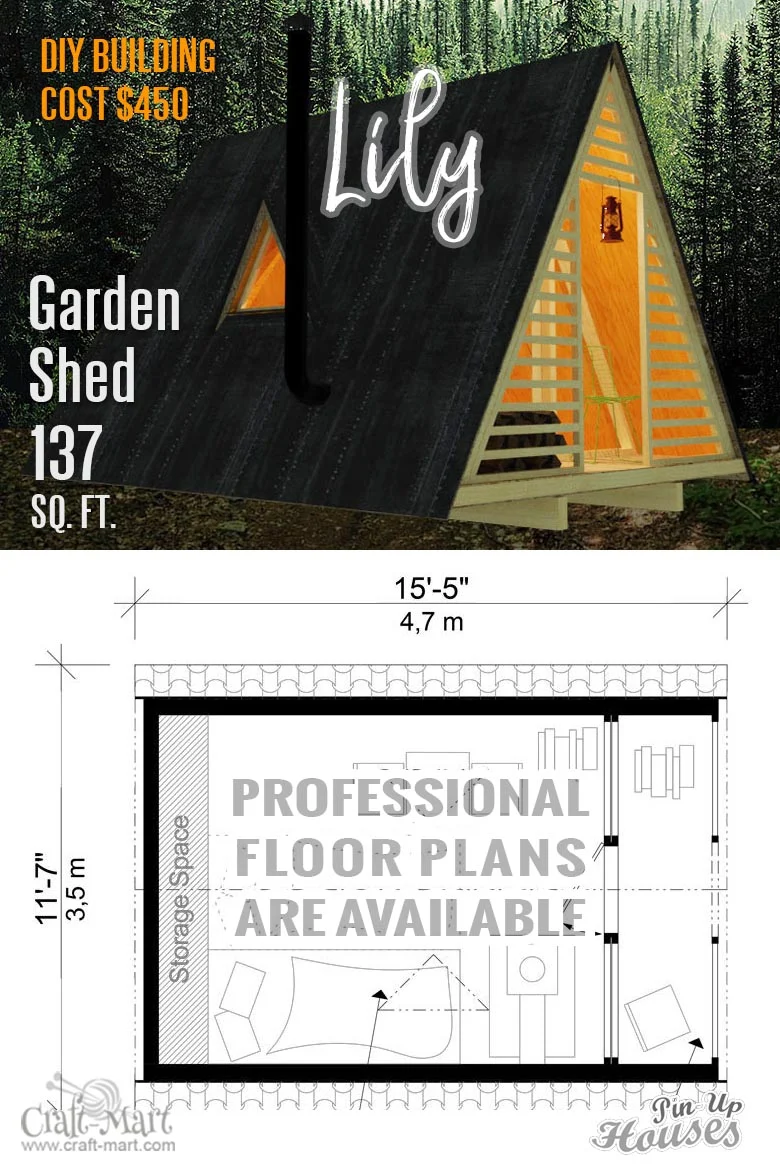 tiny A-Frame Shed with cost to build