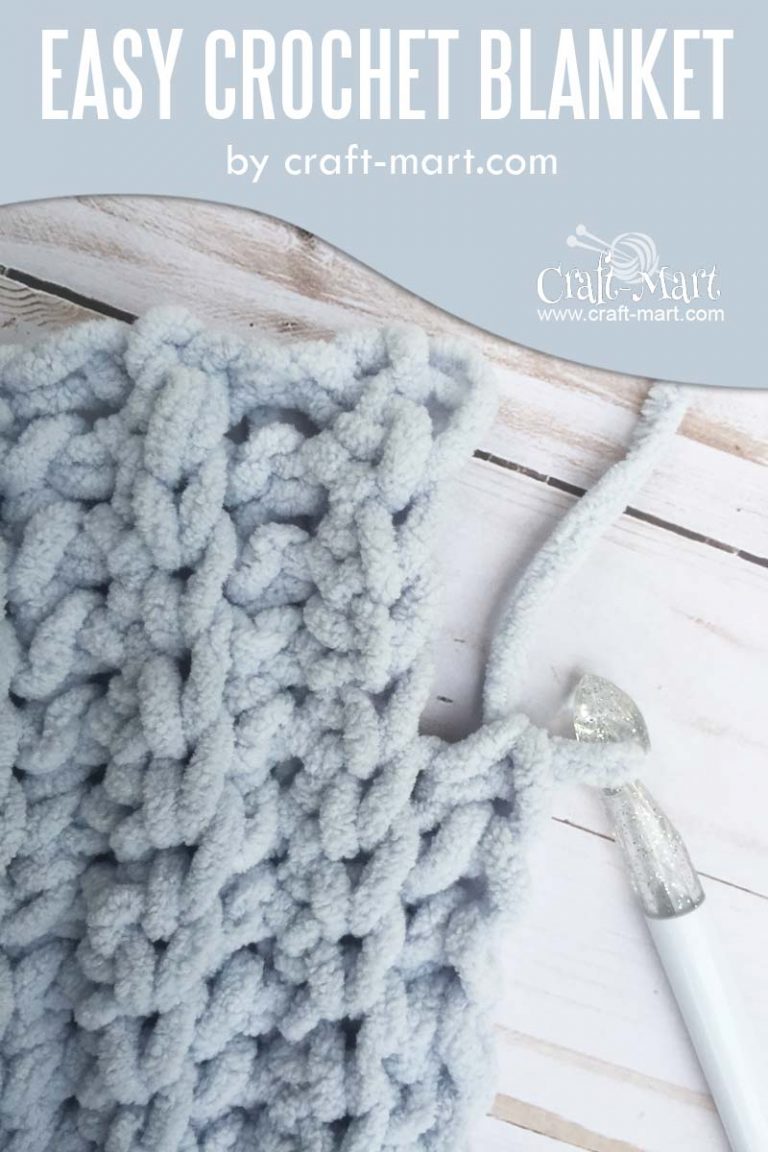 Simple chunky crochet blanket tutorial (FREE Bernat blanket yarn