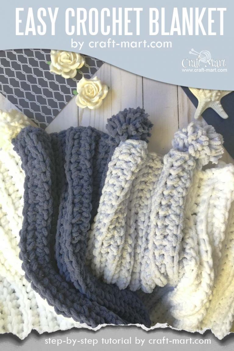 Simple chunky crochet blanket tutorial (FREE Bernat blanket yarn ...