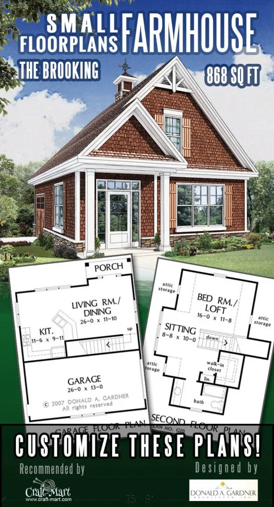 Small rustic farmhouse plan The Brooking