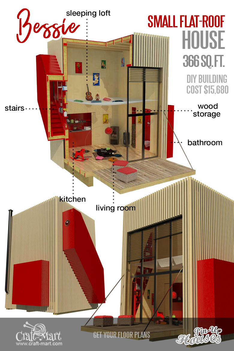 tiny house plans with flat roof