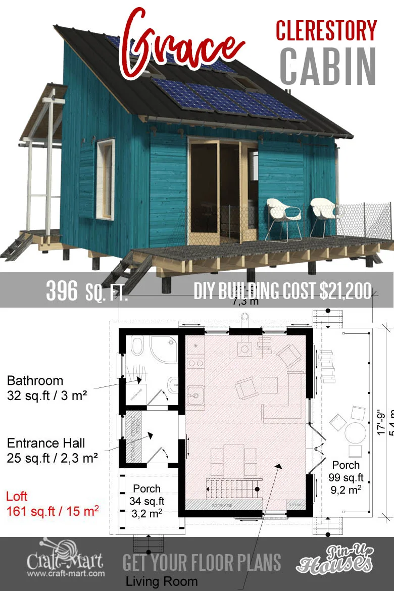 clerestory cabin plans with loft