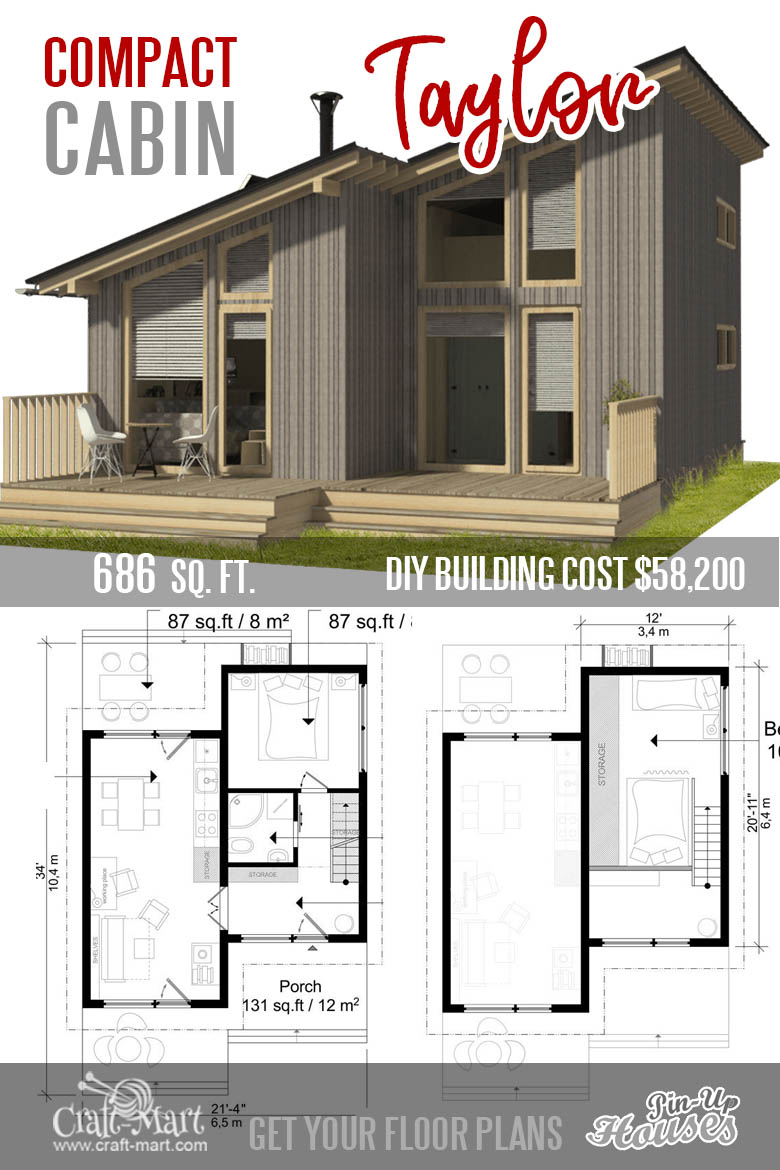 9 Plans of tiny houses with lofts for fun weekend projects - Craft-Mart