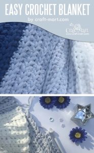 Simple chunky crochet blanket tutorial (FREE Bernat blanket yarn