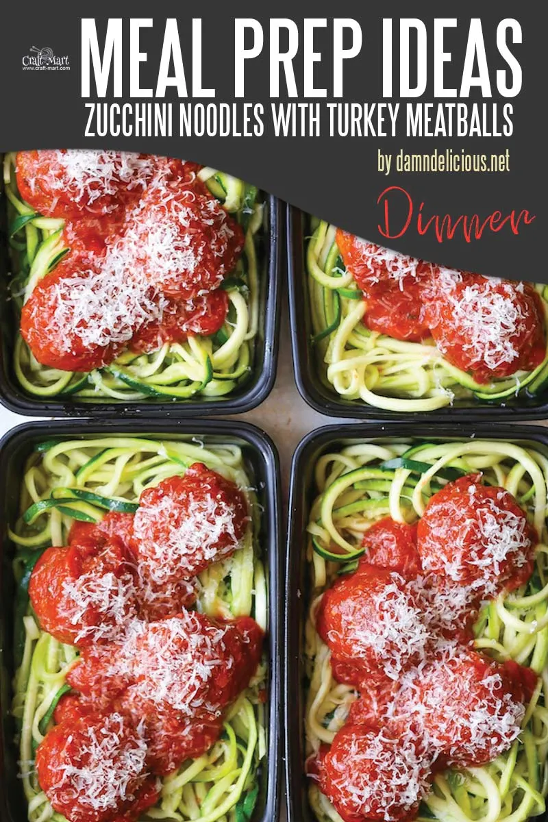 Easy and Healthy Dinner Meal Prep Ideas that will save you time and money - If you love spaghetti and meatballs, you must try these healthy zucchini bowls and forget about pasta altogether. It is light, tasty, and low-carb! #easymealprepideas #healthymealprepideas #mealprep #mealpreprecipes
