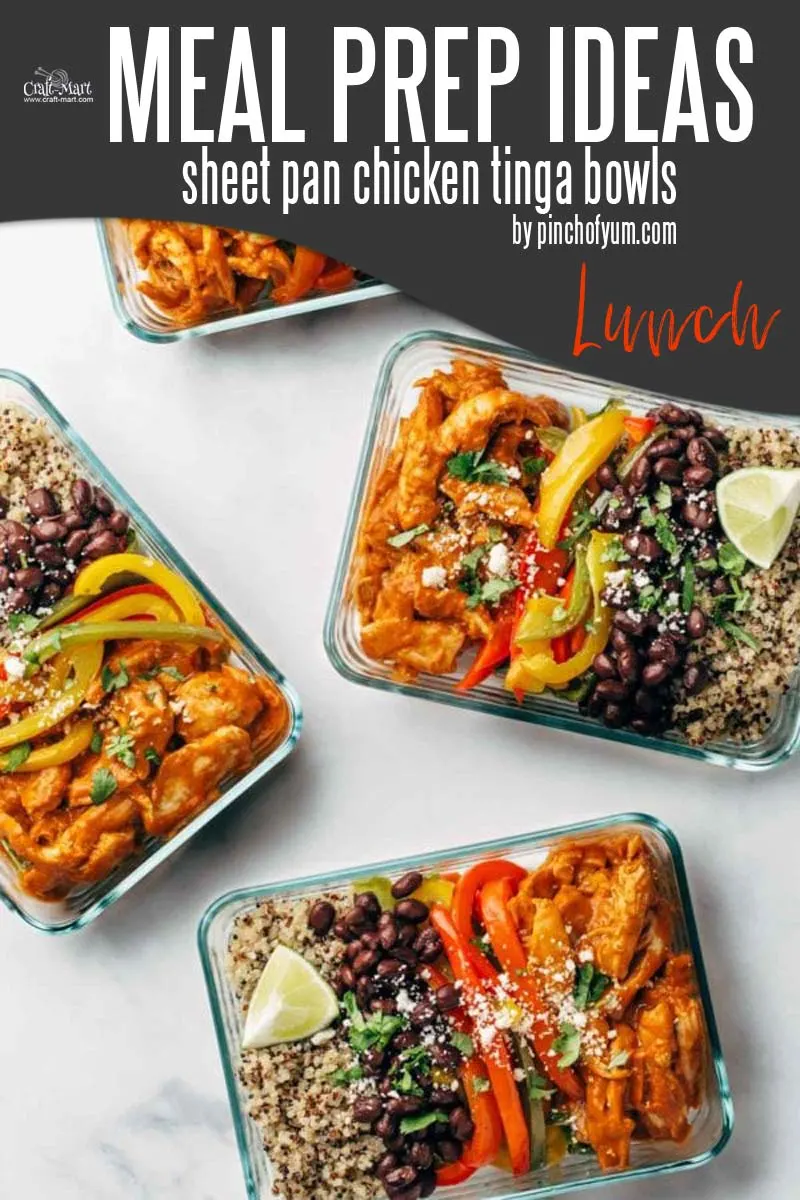 Easy and Healthy Lunch Meal Prep Ideas that will save you time and money - Sheet pan cooking is one of the easiest meal prep hacks that lets you save time while preparing healthy meals. Just put all the ingredients on a sheet, add spices, and bake. In 30 minutes you'll have a sizzling delicious meal to enjoy for a few days. #easymealprepideas #healthymealprep #mealprep #mealpreplunch
