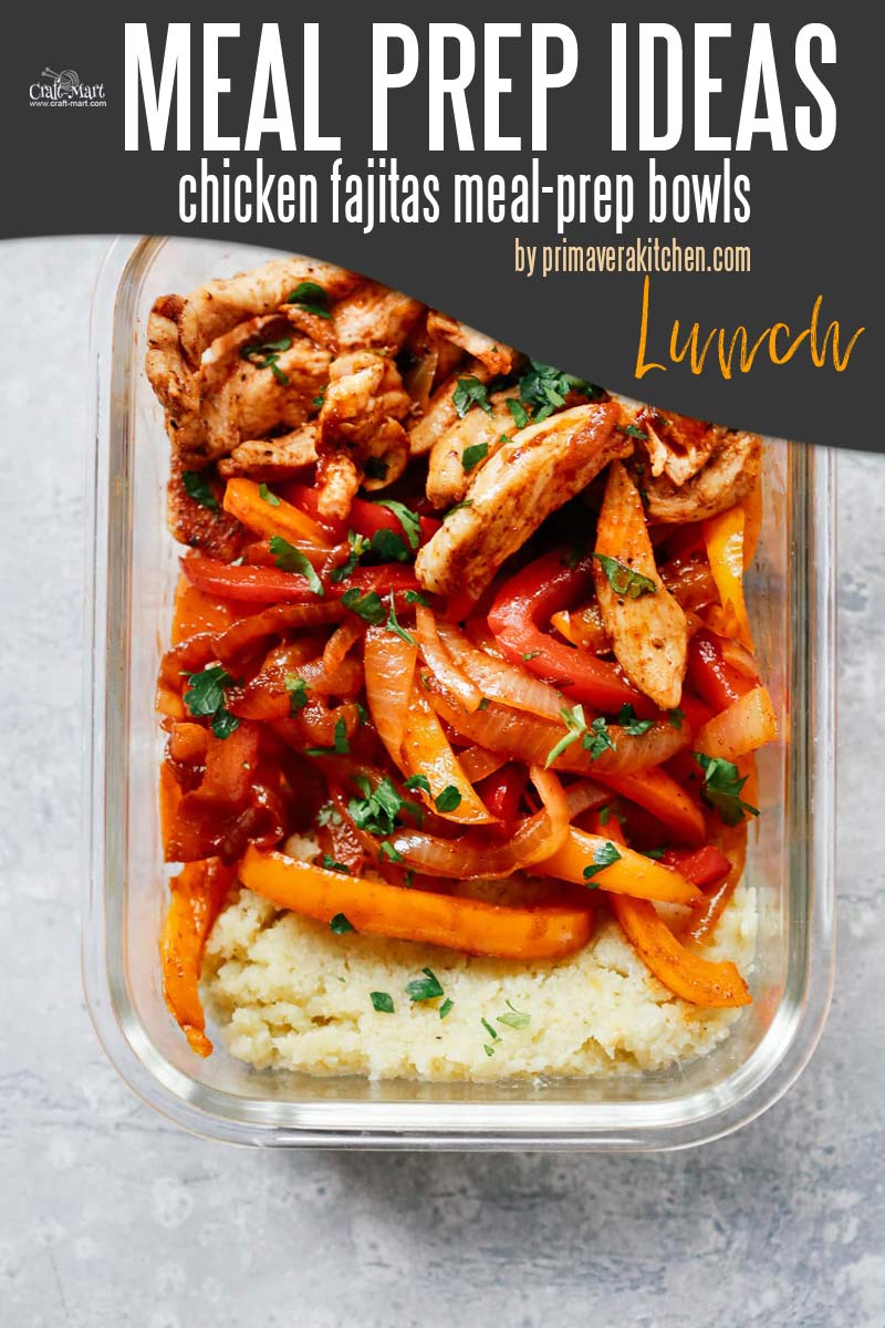 Easy and Healthy Lunch Meal Prep Ideas that will save you time and money - If you love fajitas, you'll love this low-carb take on a popular Mexican dish. Served with cauliflower mash, this easy meal prep recipe is quick to make and can be stored in the fridge in glass containers for a few days to simplify your lunch. #easymealprepideas #healthymealprep #mealprep #mealpreplunch