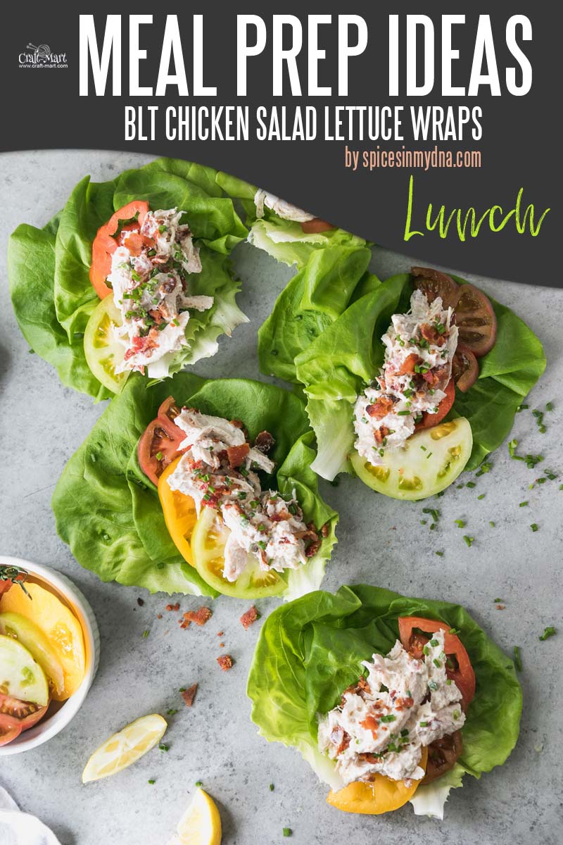 Easy and Healthy Lunch Meal Prep Ideas that will save you time and money - Gluten-free and low carb, these lettuce wraps are a lighter way to enjoy BLT in a healthy way. #easymealprepideas #healthymealprep #mealprep #mealpreplunch