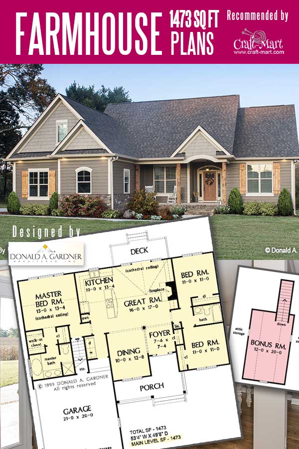 Affordable rustic farmhouse floor plan