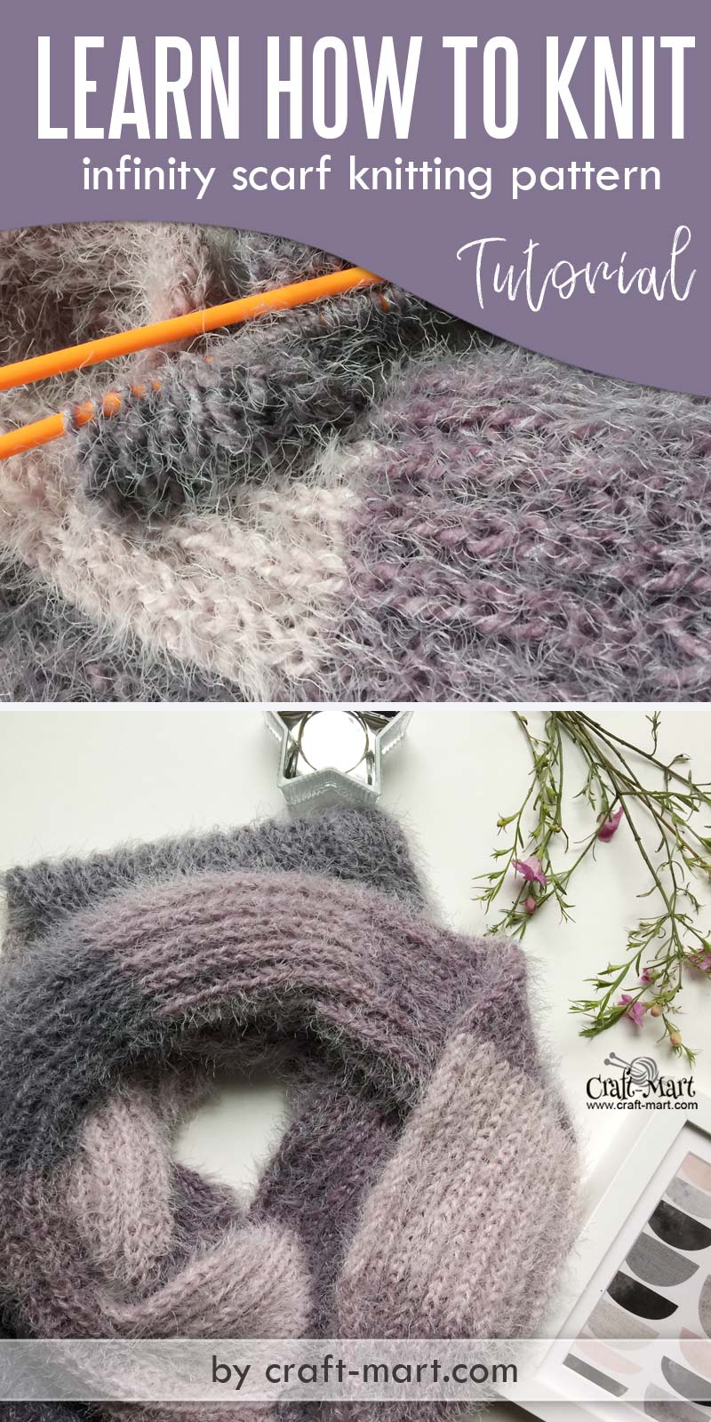 Knit Stitch Patterns How To Knit An Infinity Scarf Using