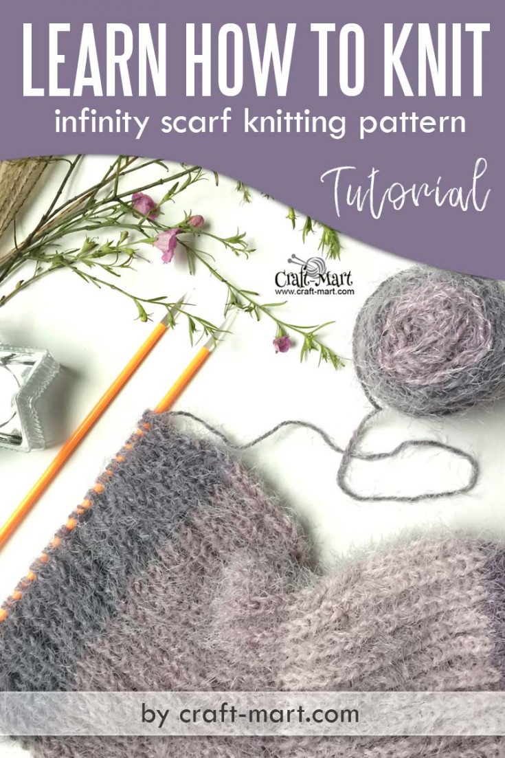 Knit stitch patterns: How to knit an infinity scarf using rib stitch ...