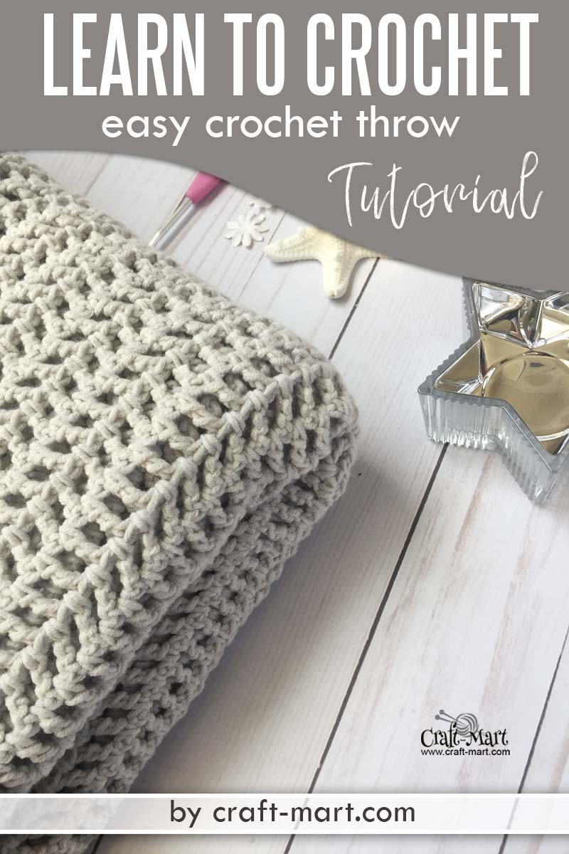 Learn to crochet an easy throw with this FREE PATTERN using popular Caron Cotton Cakes yarn. You'll be amazed how easy is this crochet blanket tutorial! You'll love a simple free crochet throw pattern suitable for beginners. #freecrochetthrowpatterns #easycrochetblankettutorial #quickandeasycrochetblanketpatterns #moderncrochetblanketpatternsfree