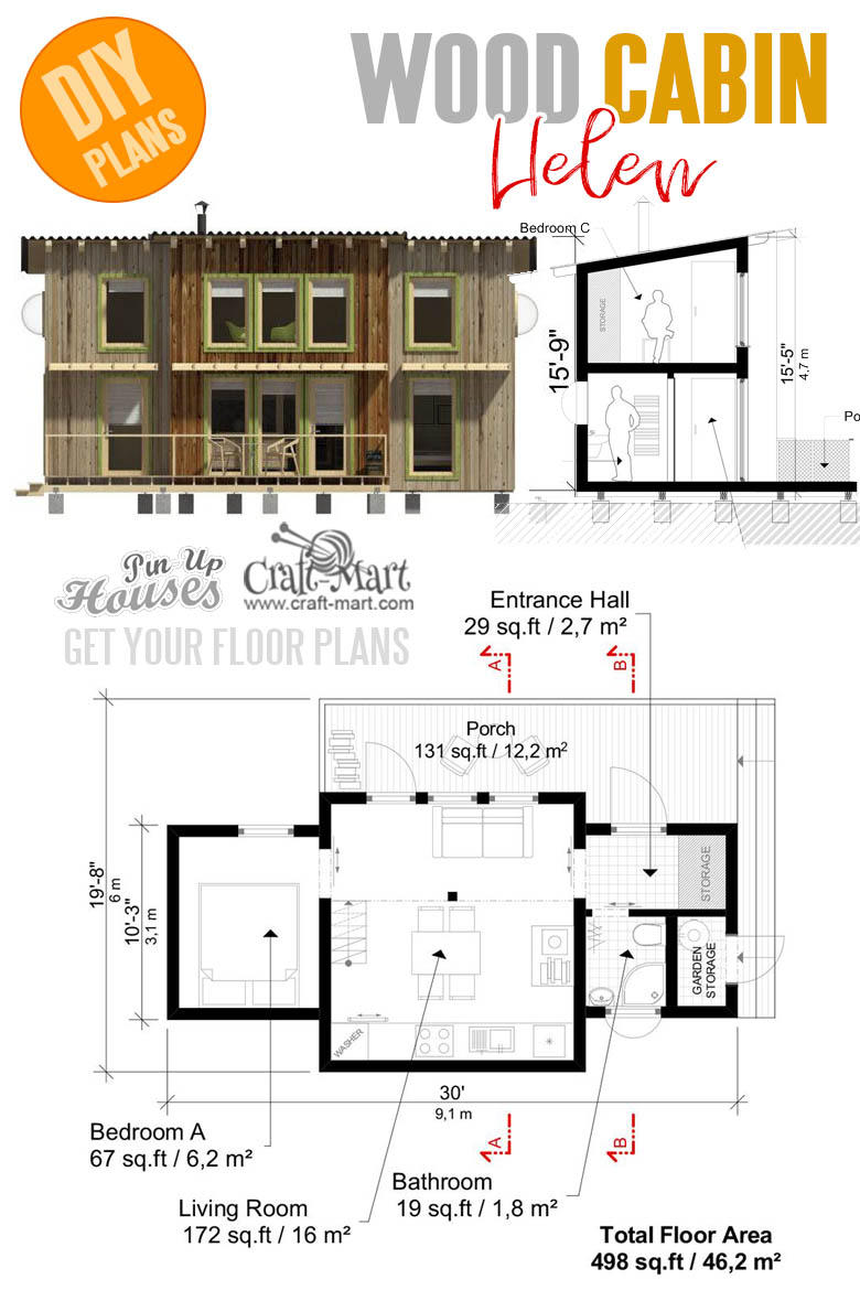 Wood Cabin Plans Helen