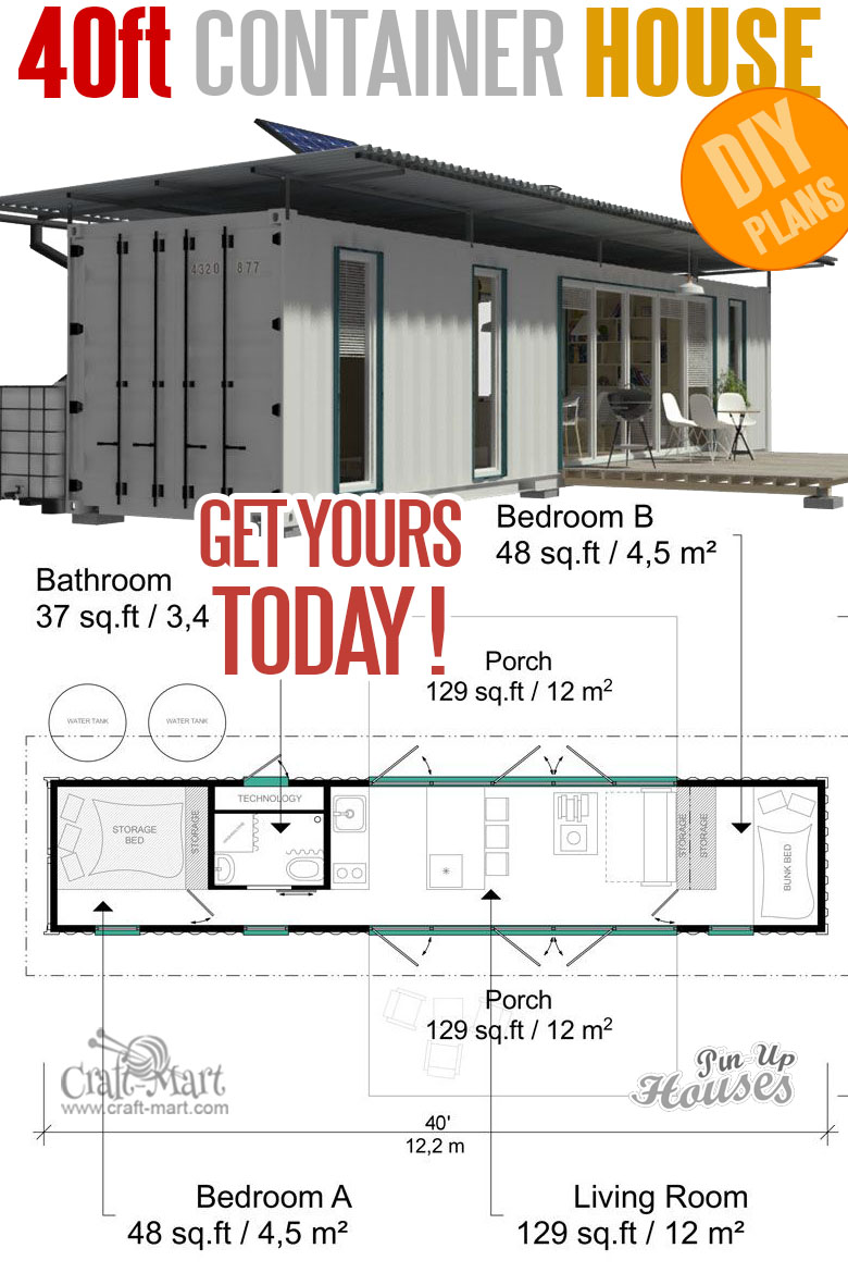 home plans with cost to build - 40ft Container House Plans