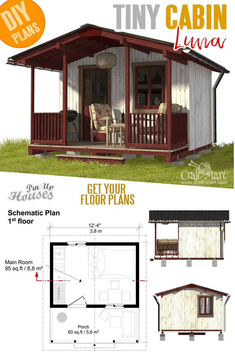 one room cabin plans with cost to build - Campground Cabin Luna