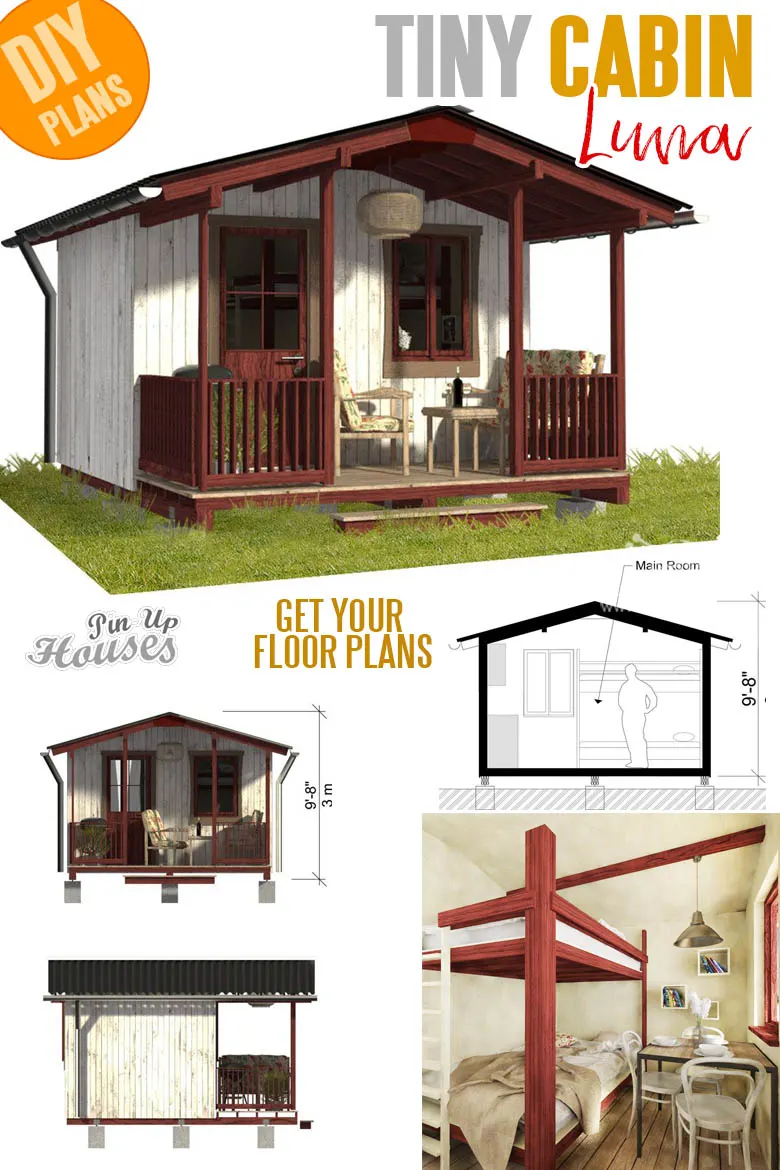 Small and tiny home plans - Campground Cabin Plans Luna