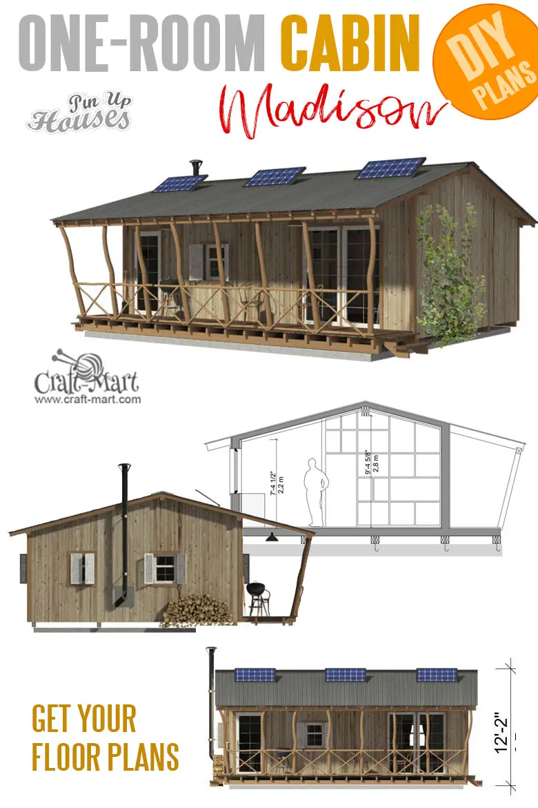 home plans with cost to build - One Room Cabin Plans Madison