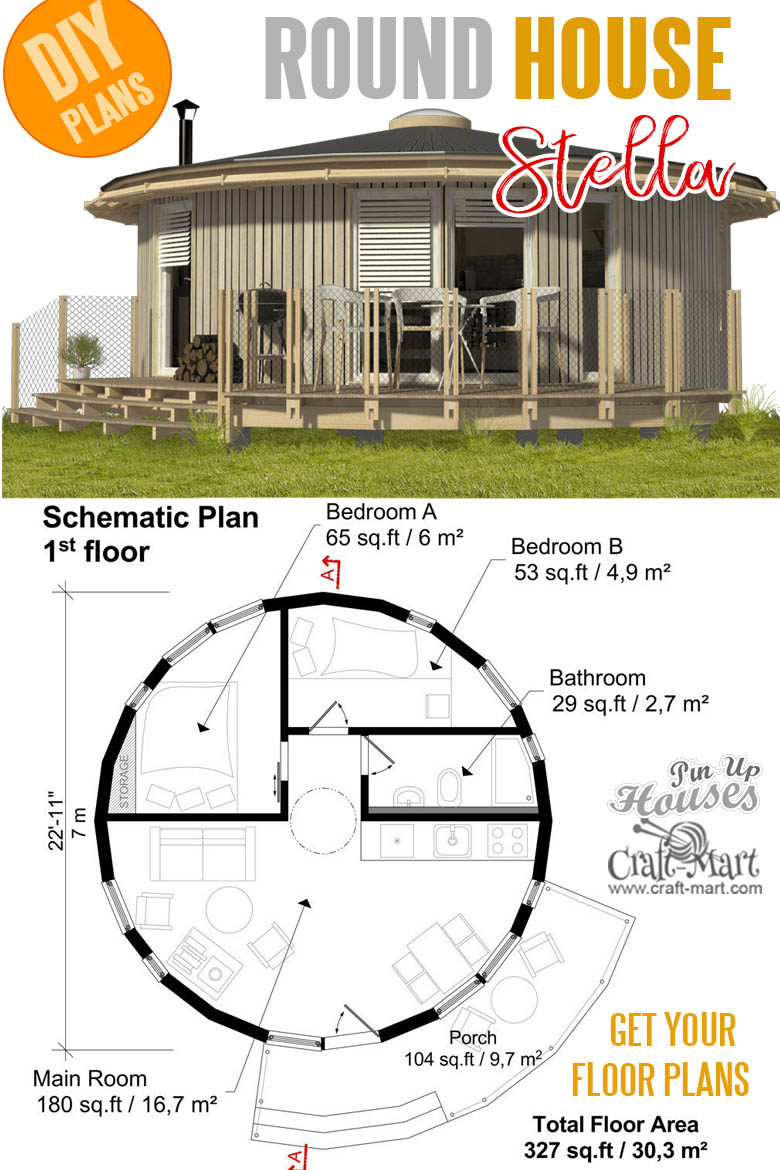 2 bedroom tiny house plans - Round Wood yurt plans