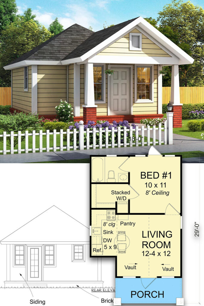 simple house floor plan with measurements