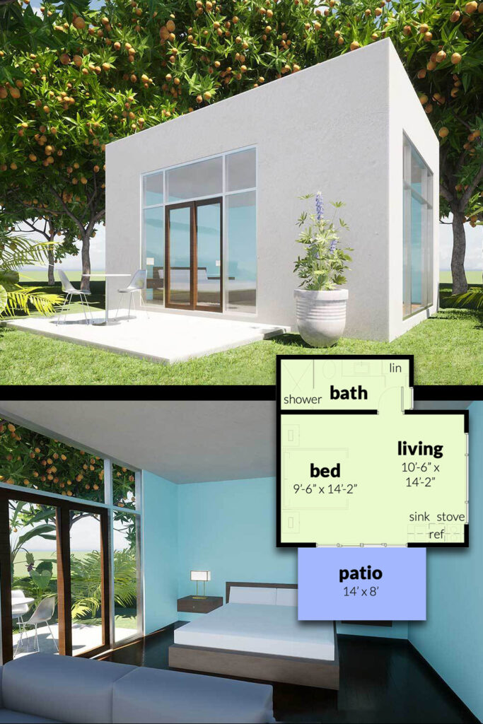 tiny modern minimalistic house plan