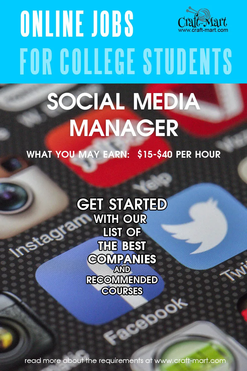 Social Media Manager online jobs for students to earn money from home