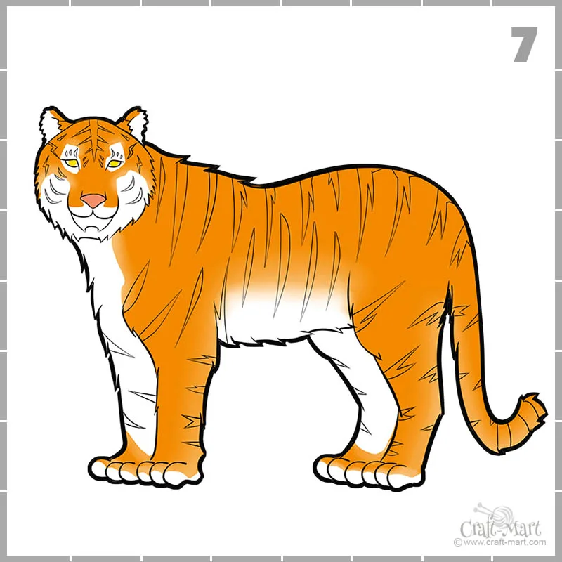 coloring a drawing of tiger
