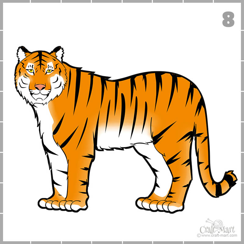 draw tiger thumbs up