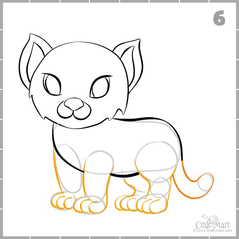 how to draw a cute baby tiger