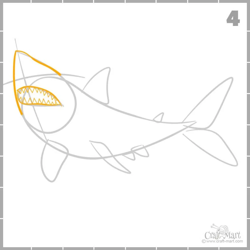 Learn how to draw a shark head