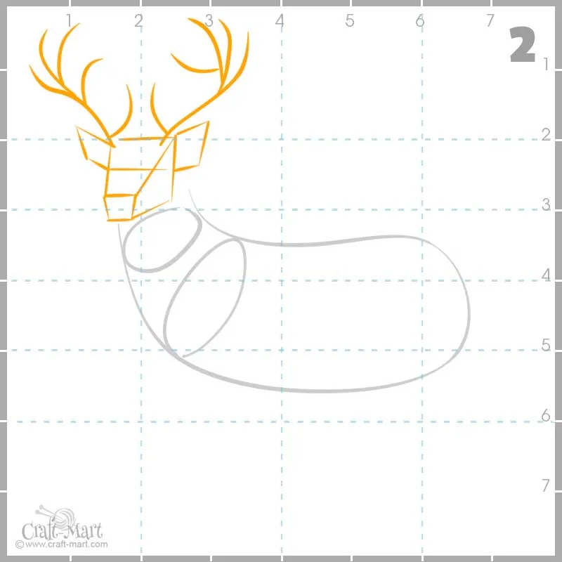 drawing deer's head and antlers