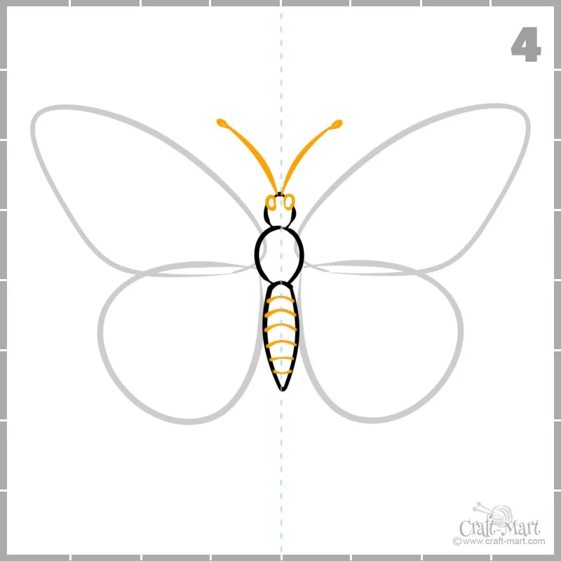 How to draw butterfly head