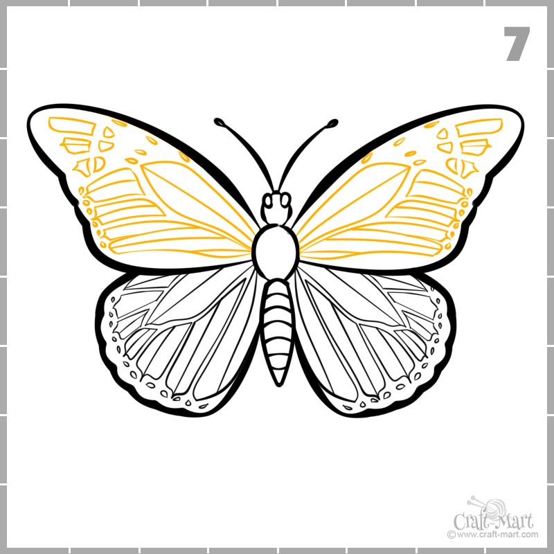 how to draw a simple butterfly step by step