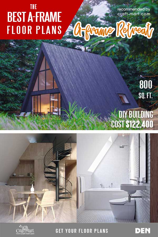 A-Frame Retreat House Plans with a Loft