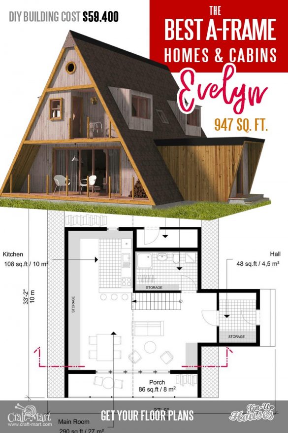 Cool A-frame Tiny House Plans (plus tiny cabins and sheds) - Craft-Mart