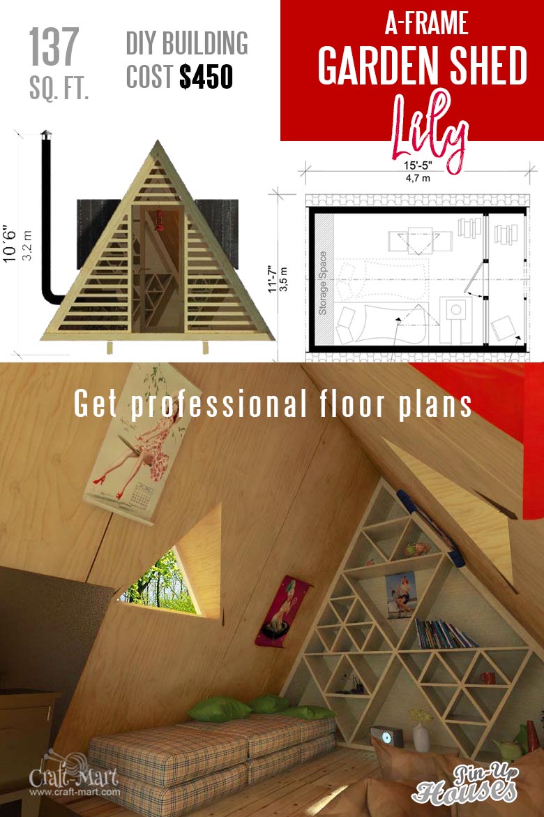 A-Frame Shed floor Plans "Lily" 