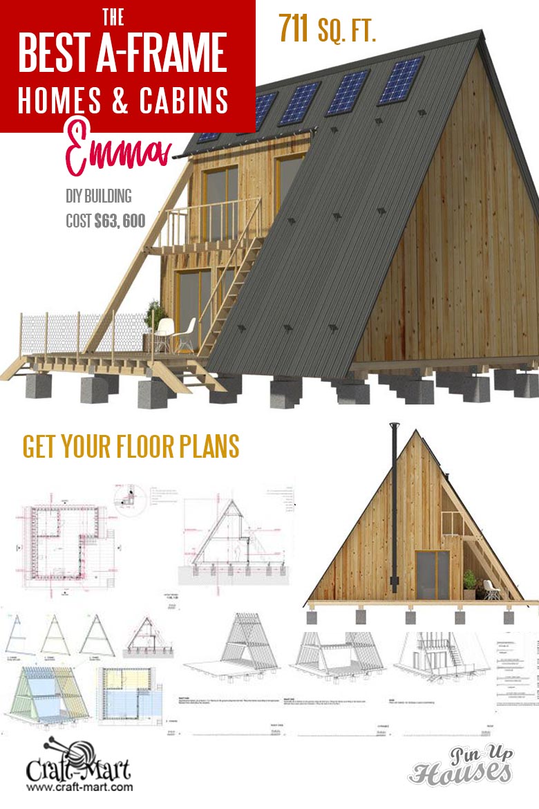  plans for A-Frame Small House "Emma"