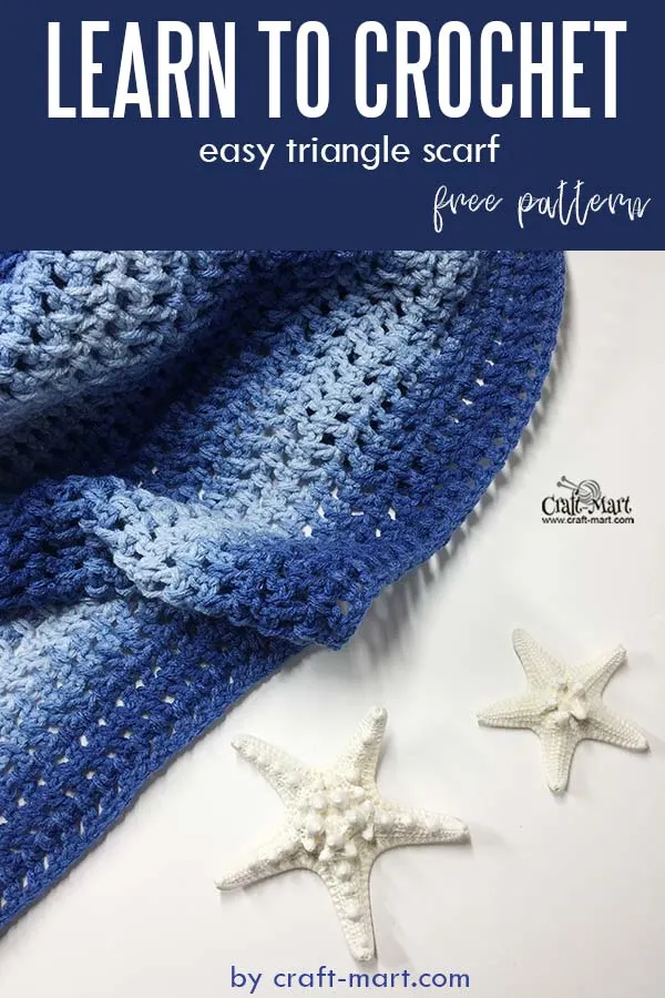 Learn to crochet a triangle scarf