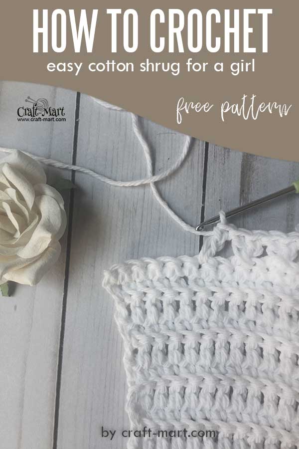 How to crochet a shrug for a girl - free pattern