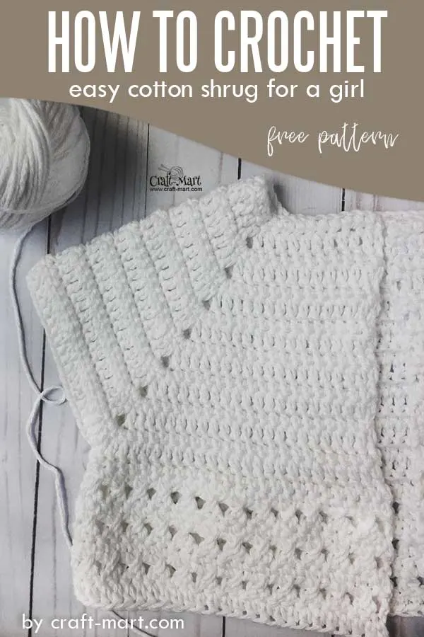 How to crochet a shrug for a girl - free pattern