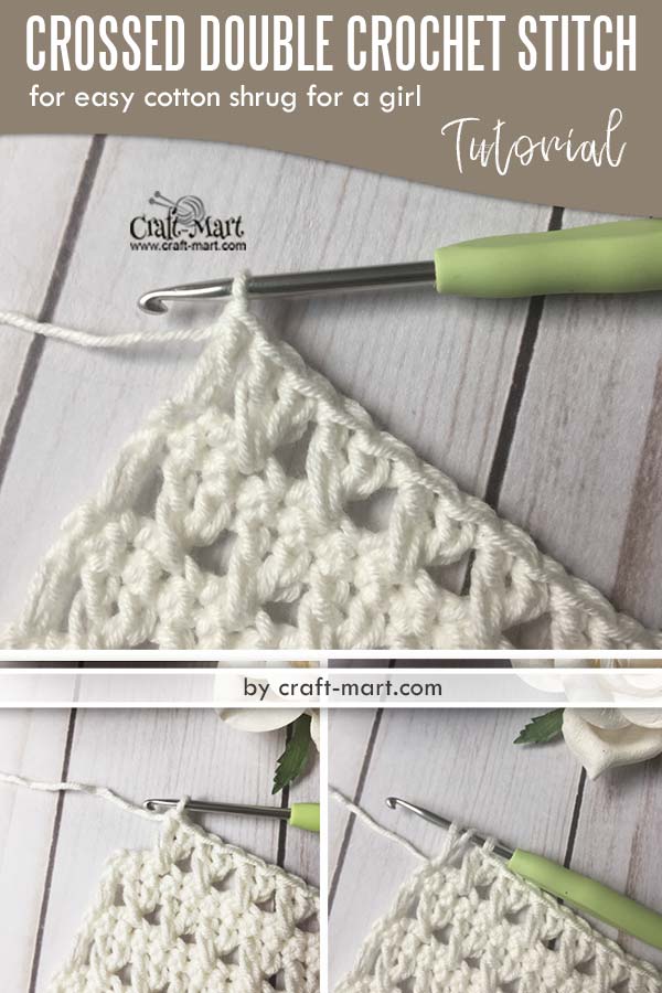 How to crochet a shrug for a girl - crossed double crochet tutorial