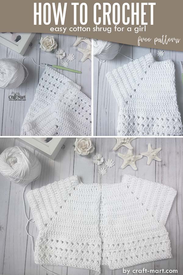 How to crochet a shrug for a girl - free pattern