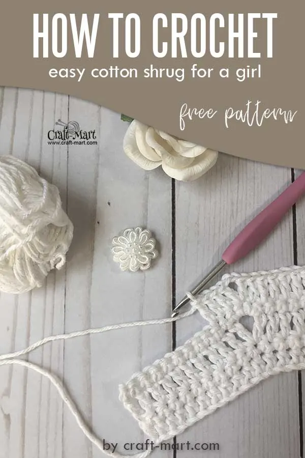 How to crochet a shrug for a girl - free pattern