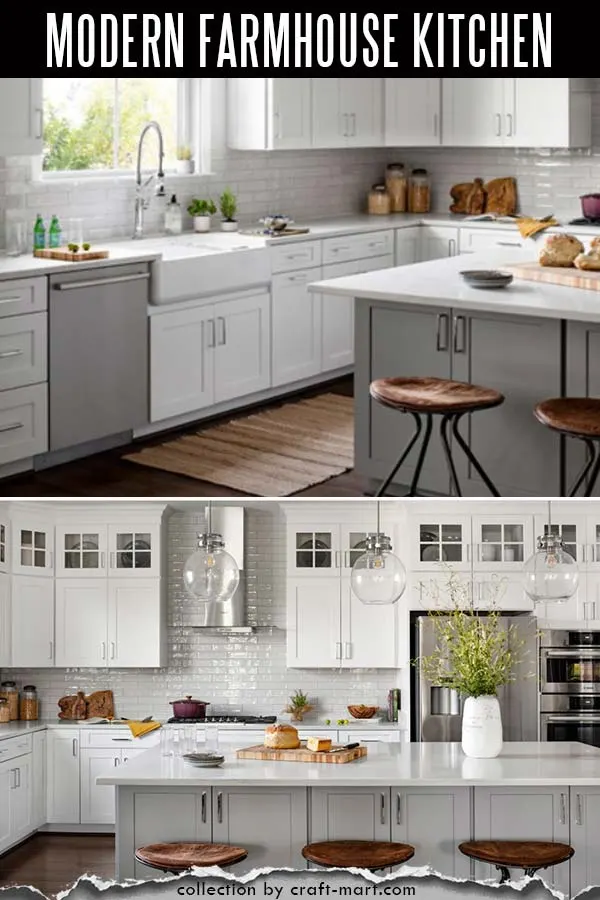White modern farmhouse kitchen