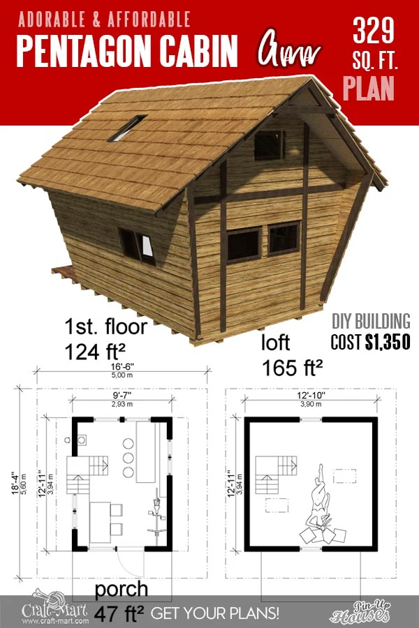 Tiny Pentagon Cabin Plans