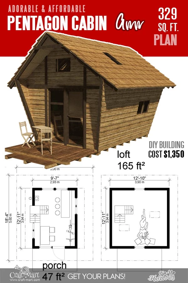 Tiny Pentagon unique cabin plans